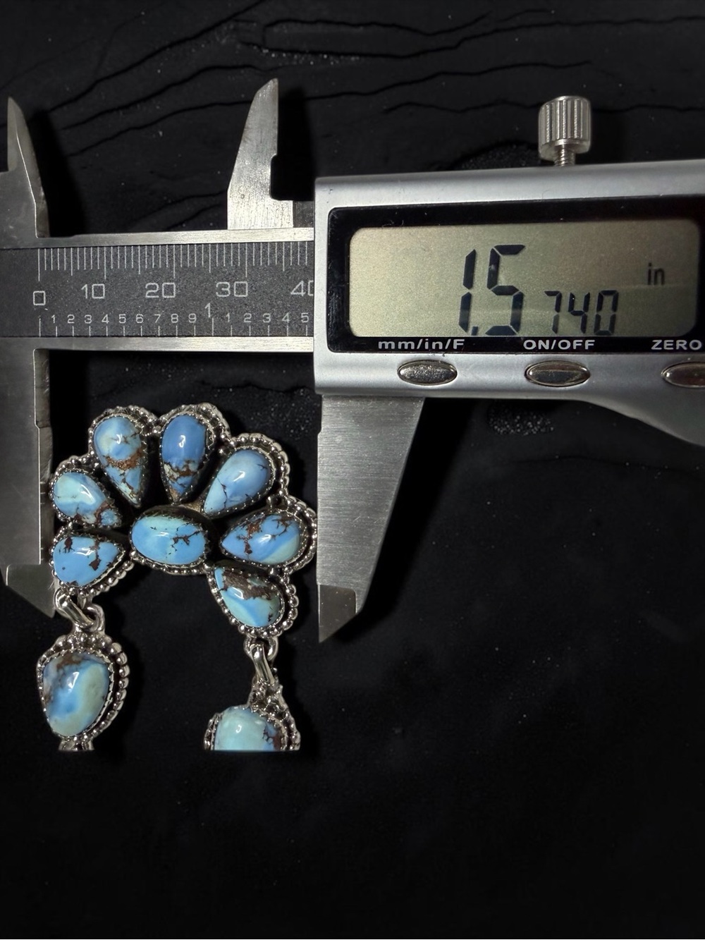 Golden Hills Turquoise Teardrop in Solid Sterling Silver Stunning Necklace - Picture 8 of 14